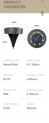 LED Outdoor Solar Power Ground Light